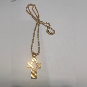 Gold Cross Pendant Necklace - Elegant Women’s Religious Jewelry